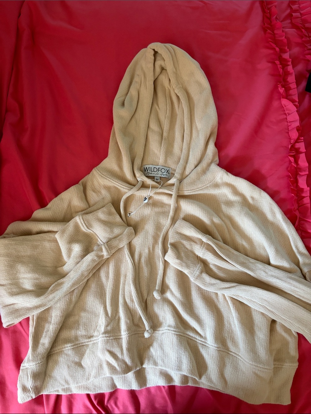 Wildfox Beige Cream Hooded Knit Pullover